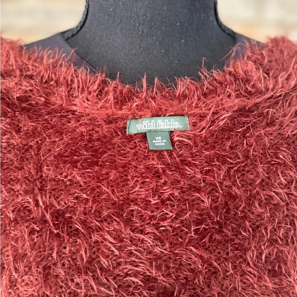 Wild Fable Burgundy Long Sleeve Fuzzy Cardigan: Size XS - Picture 15 of 15